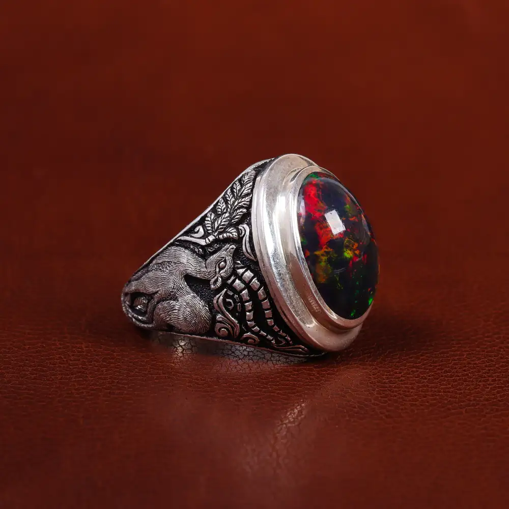 انگشتر اوپال مردانه کد 23336