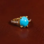 انگشتر فیروزه عجمی زنانه کد 23424