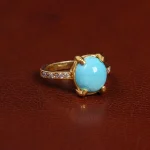 انگشتر فیروزه عجمی زنانه کد 23428