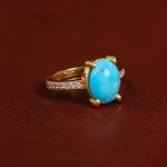 انگشتر فیروزه عجمی زنانه کد 23431