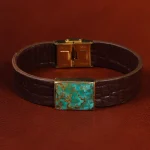 دستبند چرم فیروزه کد 23448