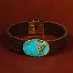 دستبند چرم فیروزه کد 23449