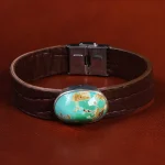 دستبند چرم فیروزه کد23451