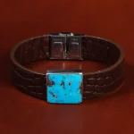 دستبند چرم فیروزه کد23457