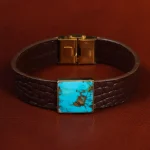 دستبند چرم فیروزه کد23460