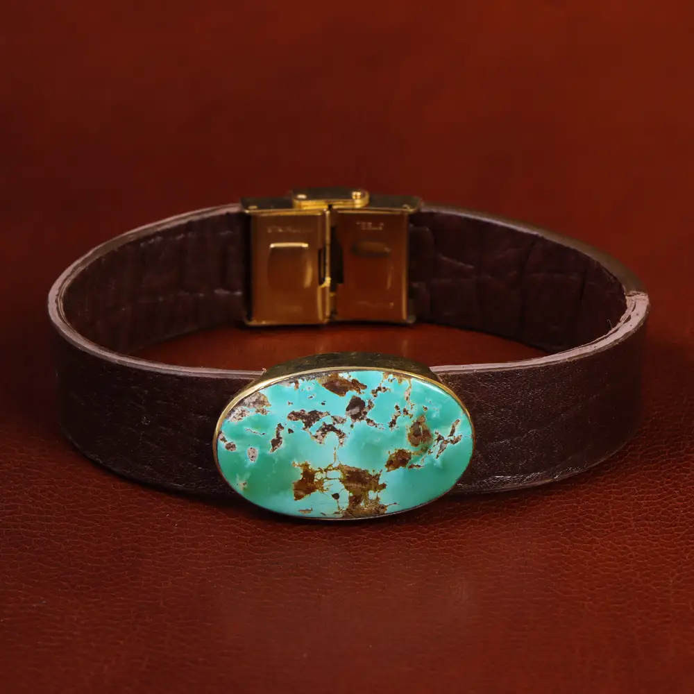 دستبند چرم فیروزه کد23461