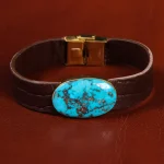 دستبند چرم فیروزه کد23462