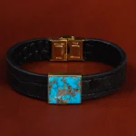 دستبند چرم فیروزه کد23464