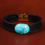 دستبند چرم فیروزه کد23465