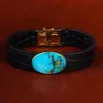 دستبند چرم فیروزه کد23466