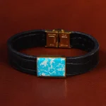 دستبند چرم فیروزه کد23467