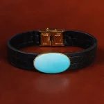 دستبند چرم فیروزه کد23469