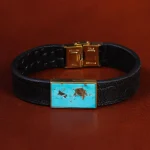 دستبند چرم فیروزه کد23471