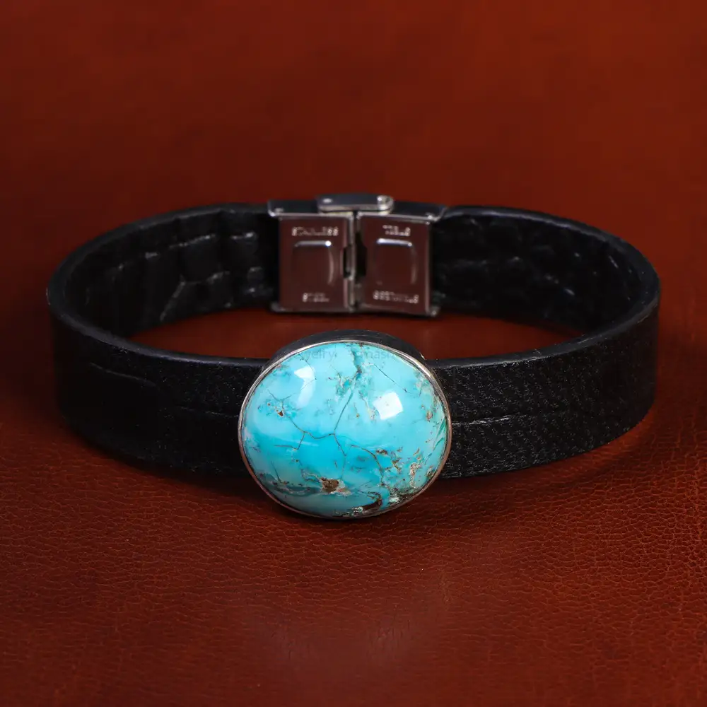 دستبند چرم فیروزه کد23481