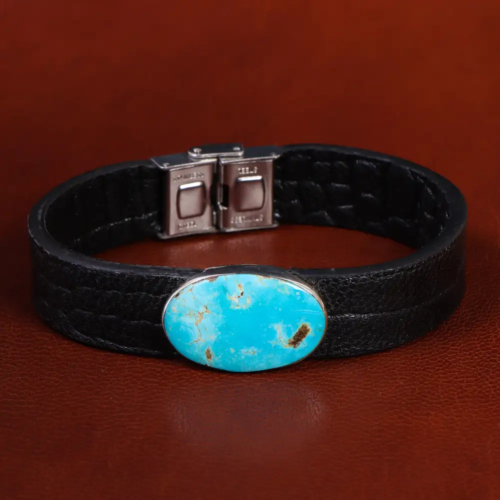 دستبند چرم فیروزه کد23484