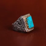 انگشتر فیروزه شجری مردانه کد 23491