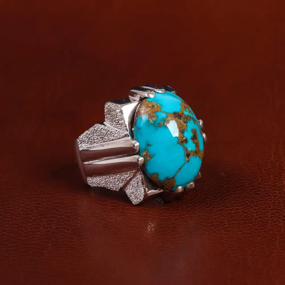 انگشتر فیروزه شجری مردانه کد 23495