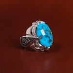 انگشتر فیروزه شجری مردانه کد 23496