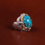 انگشتر فیروزه شجری مردانه کد 23497