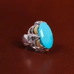 انگشتر فیروزه شجری مردانه کد 23503