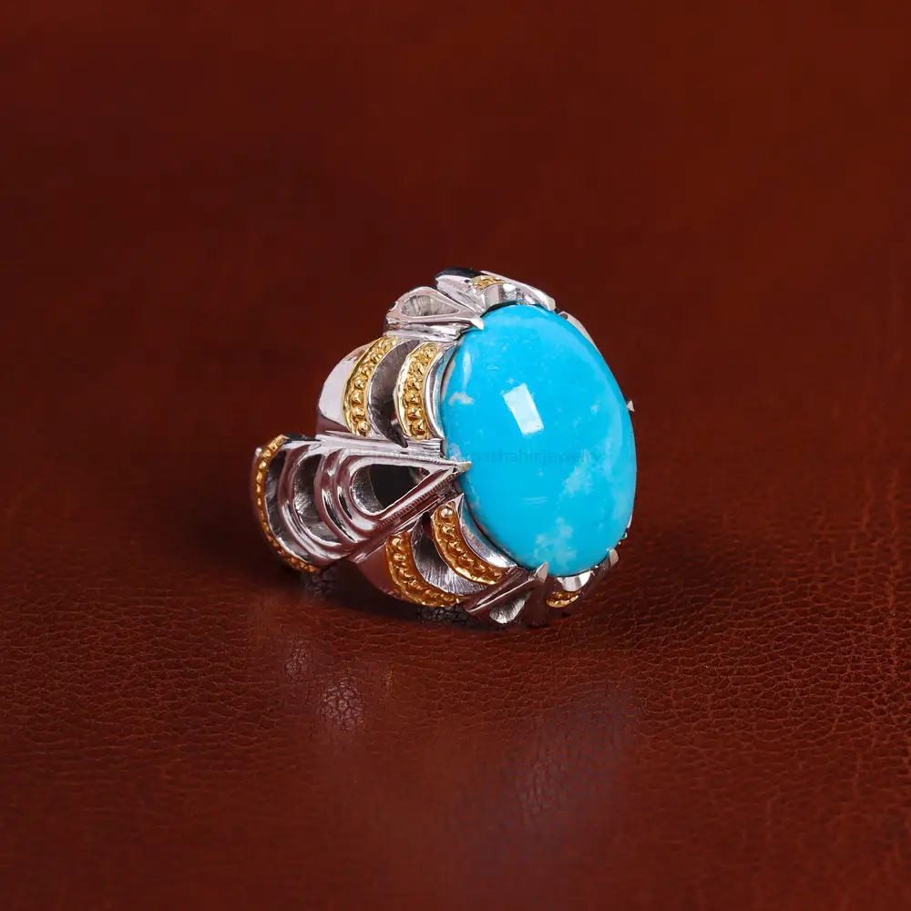 انگشتر فیروزه شجری مردانه کد 23505