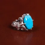 انگشتر فیروزه عجمی مردانه کد 23519