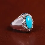 انگشتر فیروزه عجمی مردانه کد 23523