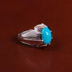 انگشتر فیروزه عجمی مردانه کد 23527