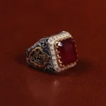 انگشتر یاقوت سرخ مردانه کد 23531