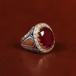 انگشتر یاقوت سرخ مردانه کد 23533