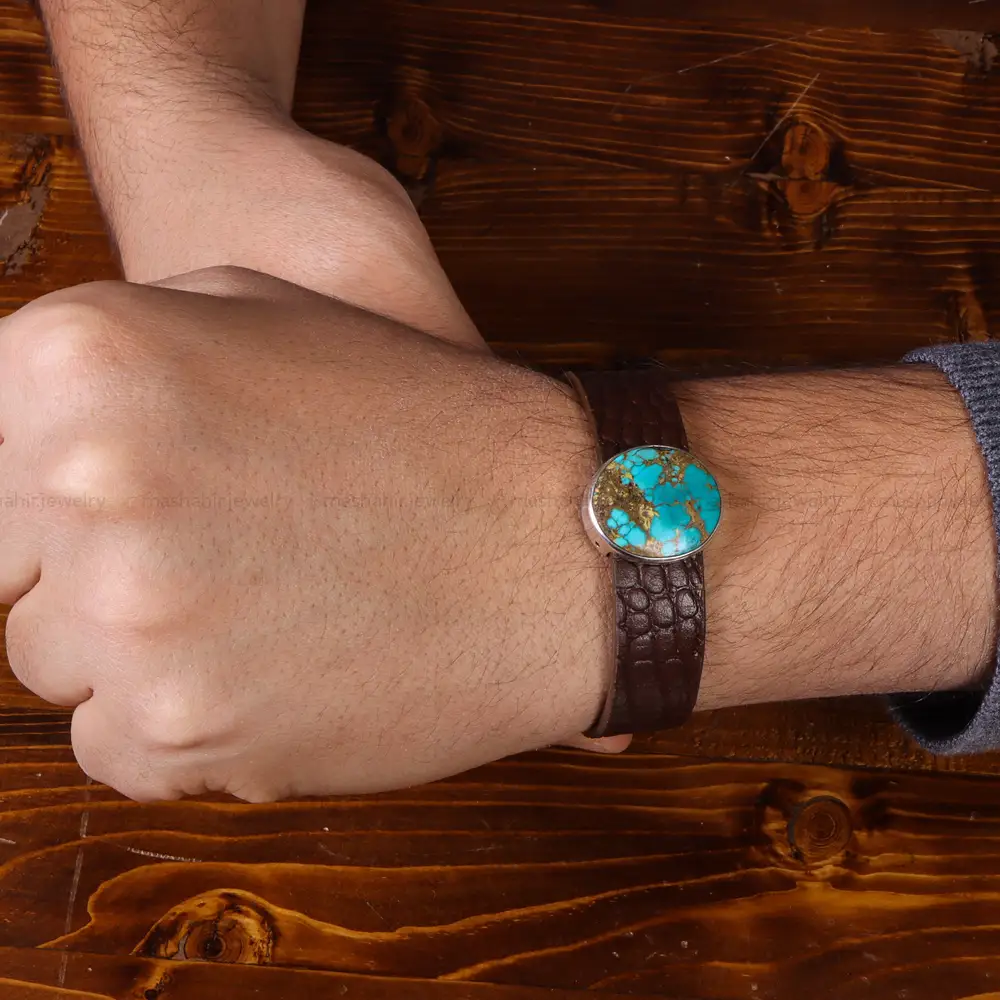 دستبند چرم فیروزه کد 22983