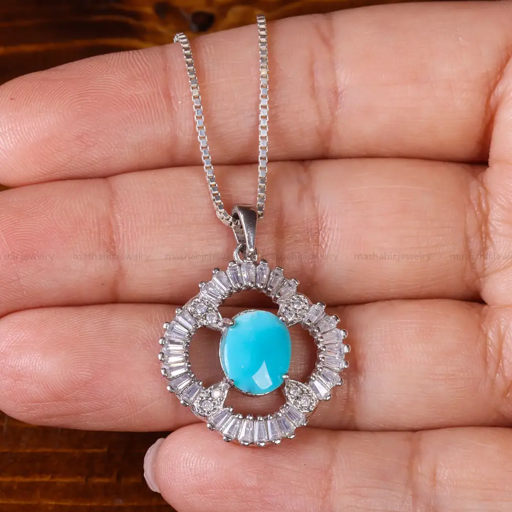 گردنبند فیروزه زنانه کد 22986