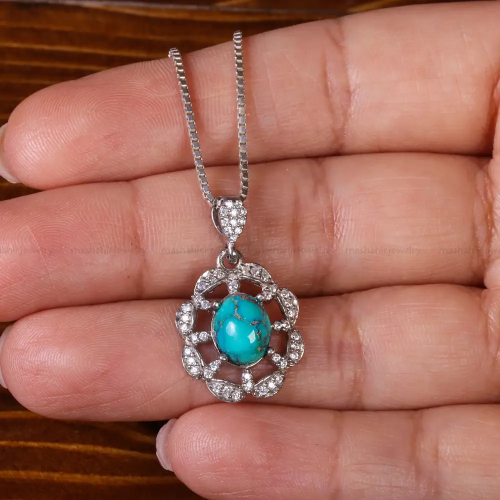 گردنبند فیروزه زنانه کد 22989