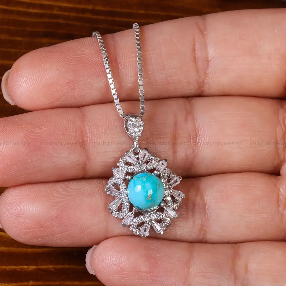 گردنبند فیروزه زنانه کد 22991