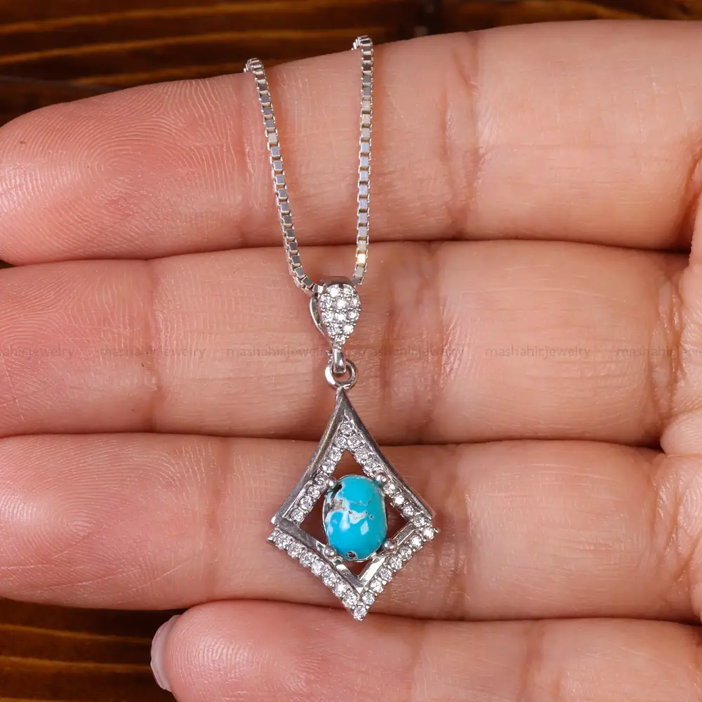 گردنبند فیروزه زنانه کد 23004