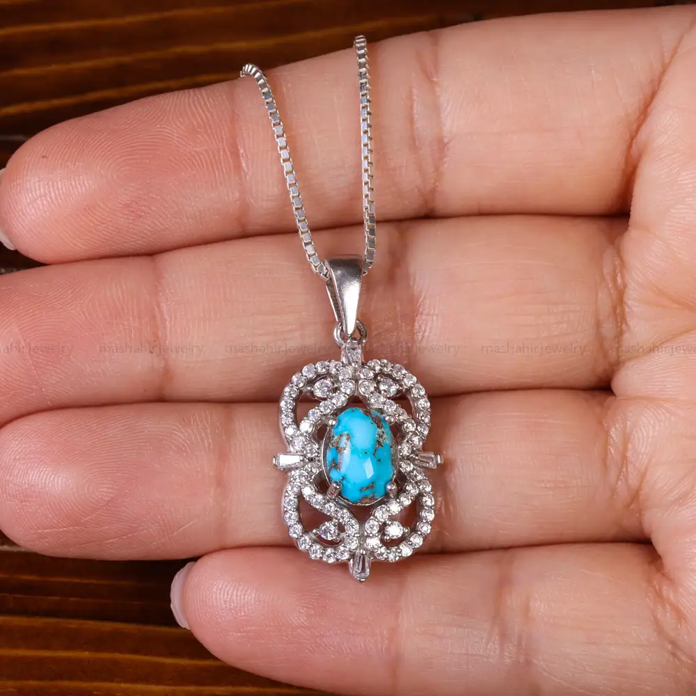 گردنبند فیروزه زنانه کد 23007