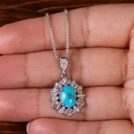 گردنبند فیروزه زنانه کد 23021