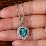 گردنبند فیروزه زنانه کد 23025
