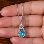 گردنبند فیروزه زنانه کد 23036