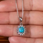 گردنبند فیروزه زنانه کد 23039