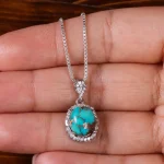 گردنبند فیروزه زنانه کد 23040