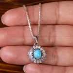 گردنبند فیروزه زنانه کد 23045