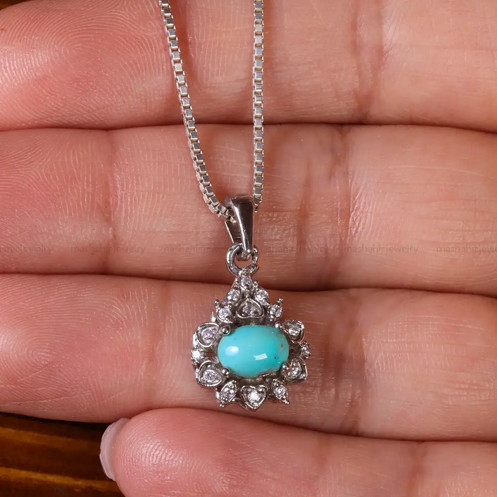 گردنبند فیروزه زنانه کد 23046