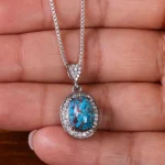 گردنبند فیروزه زنانه کد 23049