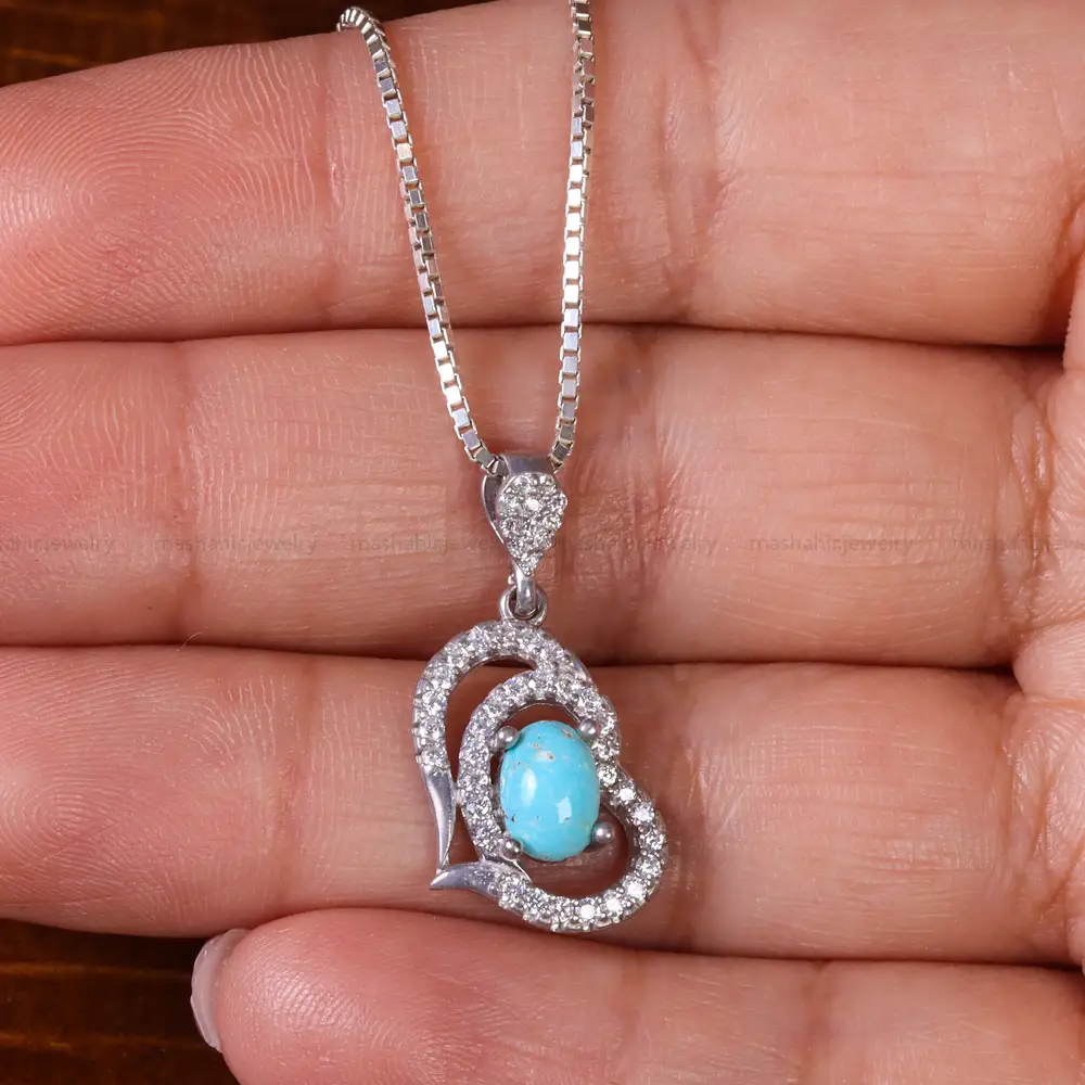 گردنبند فیروزه زنانه کد 23051