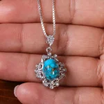 گردنبند فیروزه زنانه کد 23057