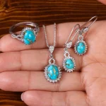 نیم ست فیروزه زنانه کد 23061