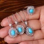 نیم ست فیروزه زنانه کد 23063