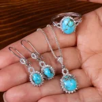 نیم ست فیروزه زنانه کد 23064