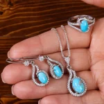 نیم ست فیروزه زنانه کد 23065